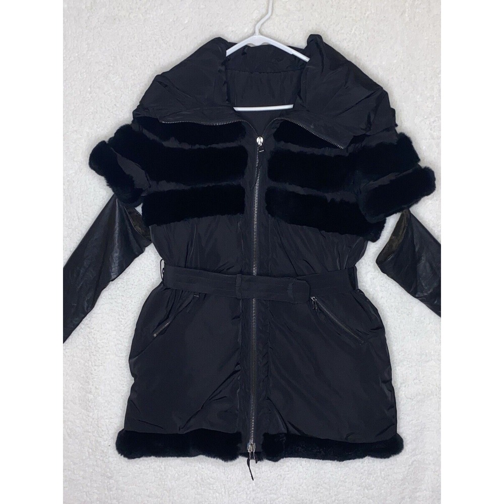 Samuele Cipriani Italian Bespoke Down Fur Leather Ski Jacket Coat 42 6 Italy